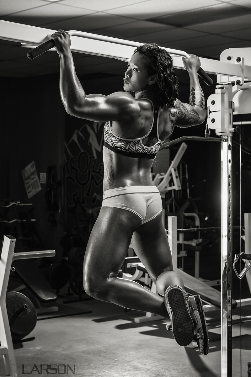 Female model photo shoot of Mindee Le  in Metroflex Gym, Denver, CO