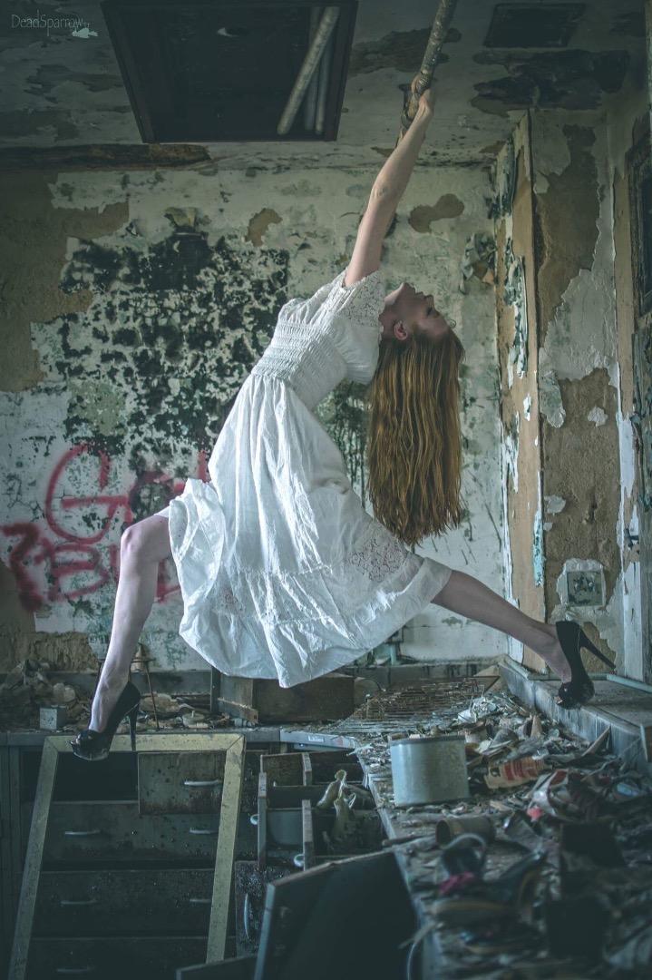 Female model photo shoot of PhoenixxFire in Forest Haven Asylum