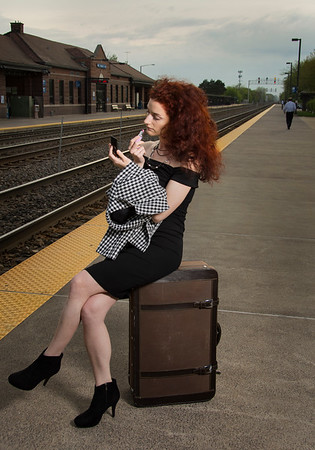 Female model photo shoot of Lulu Blythe by Bruce Jones in 5th Avenue Station, Naperville, IL