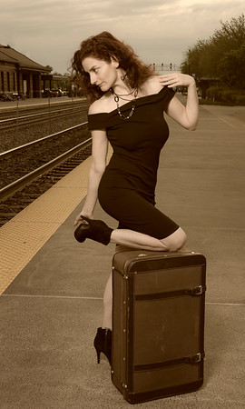 Female model photo shoot of Lulu Blythe by Bruce Jones in 5th Avenue Station, Naperville, IL