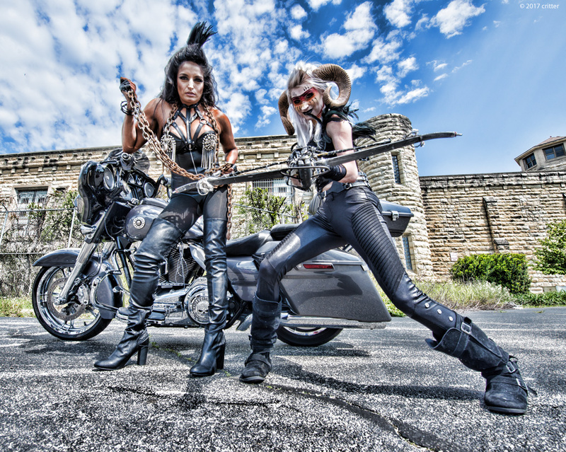 Male and Female model photo shoot of chi-town critter and VixenVoodoo in Old Joliet Prison
