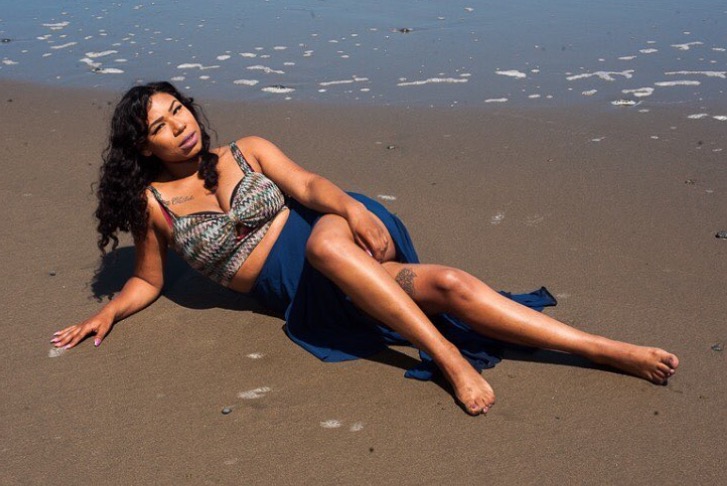 Female model photo shoot of Leena Rose by Samuel Stringer in China beach