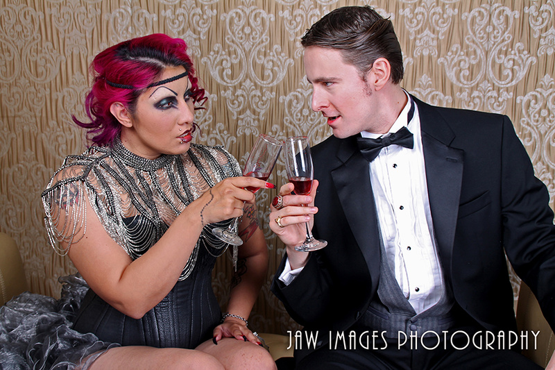 Female and Male model photo shoot of JaW Images, Brett Gustafson and Corseted Death in Wonderland Studio OC