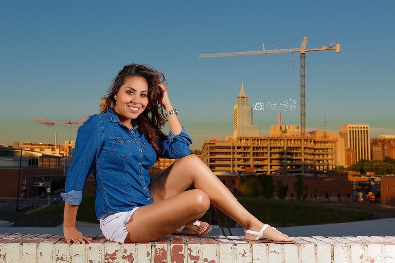 Female model photo shoot of Angie Munoz in Downtown Raleigh