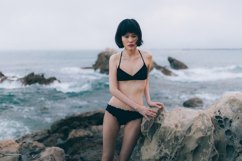 Female model photo shoot of Mikats in Corona Del Mar State Beach