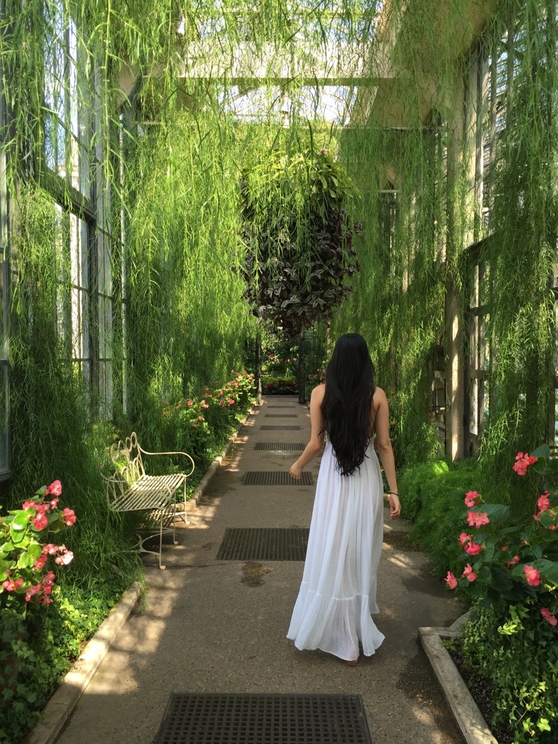 Female model photo shoot of kazhang in Longwood Gardens