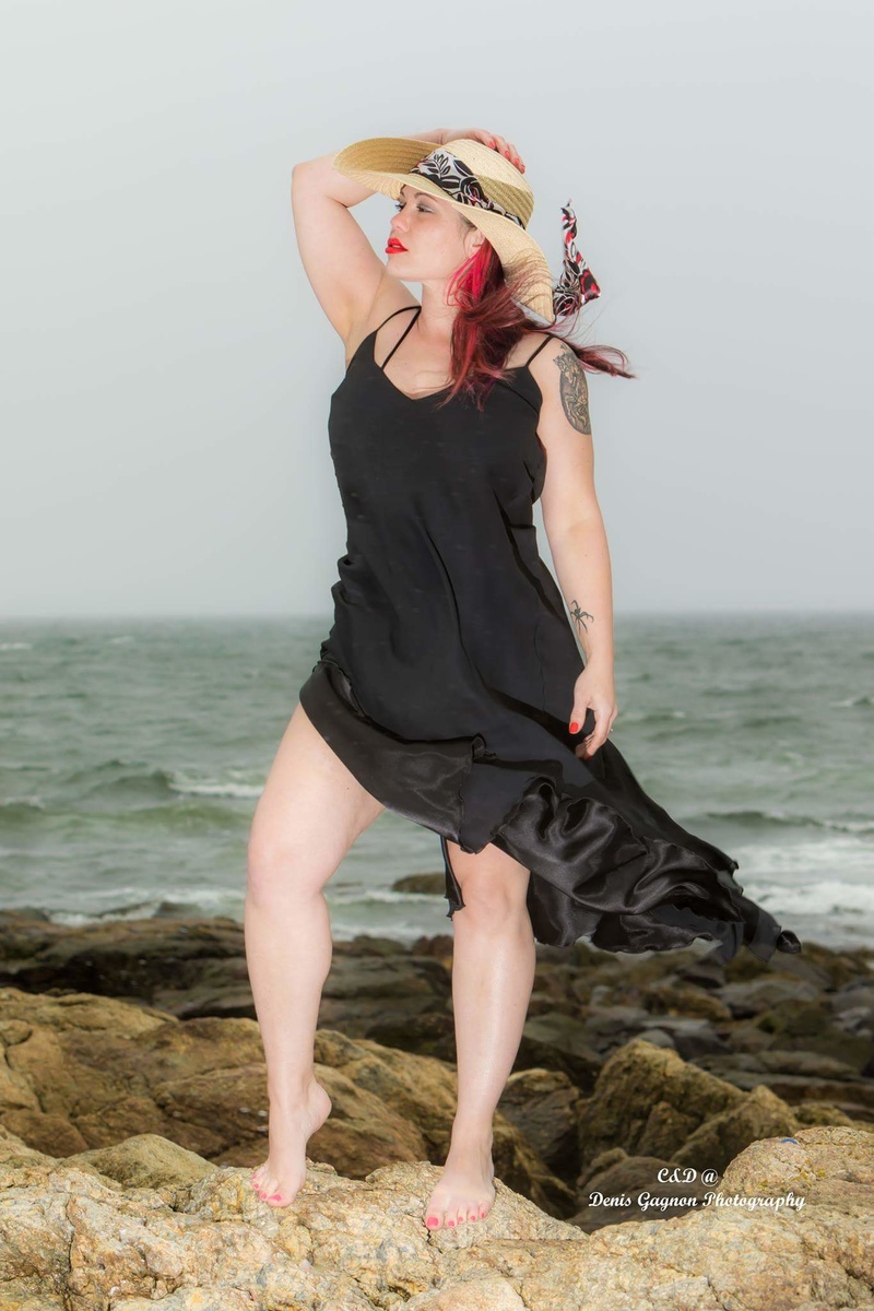 Female model photo shoot of Greek Goddess 603 in Ordione point beach maine