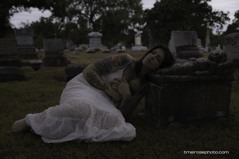Female model photo shoot of Jessica Lane by raboudoir in Oakwood Cemetery // Austin, TX