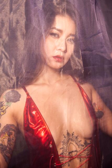 Female model photo shoot of BeelzPinUp Tattoo  in Singapore