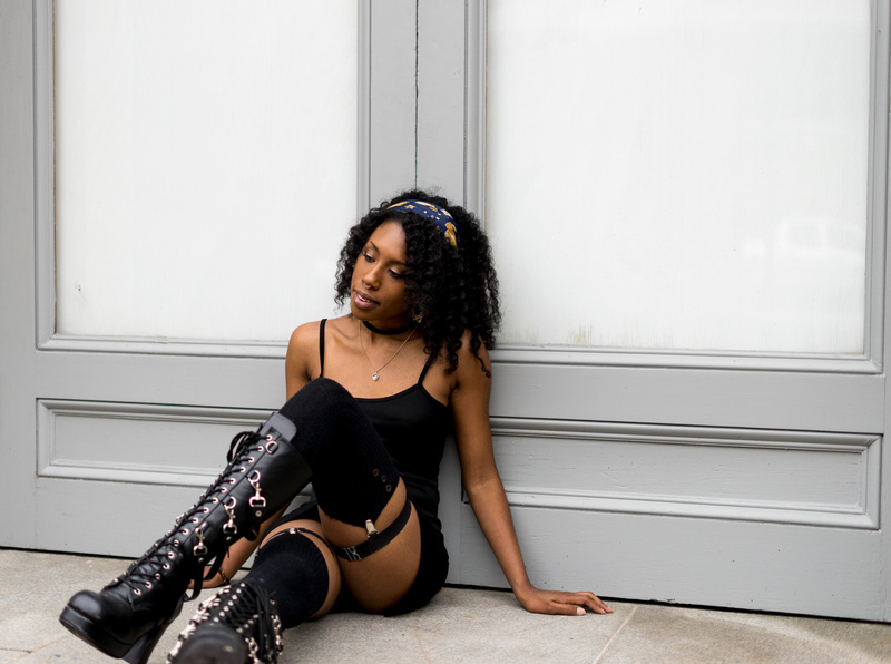 Female model photo shoot of Arcane Aron by by Evaliz in Inner Harbor, Baltimore