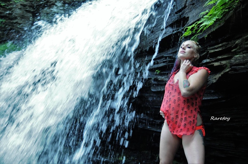 Female model photo shoot of Jessica Harley  in Rickett's Glen Falls