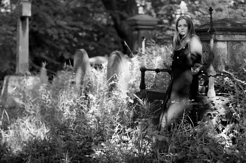 Female model photo shoot of SophEGraham in Sheffield General Cemetery
