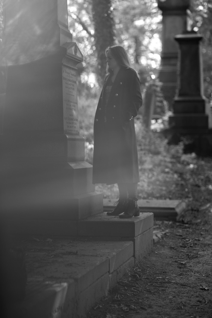 Female model photo shoot of SophEGraham in Sheffield General Cemetery