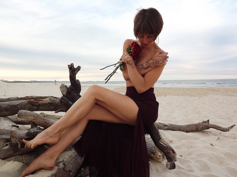 Female model photo shoot of Luna Lotus in Byron Bay, Australia