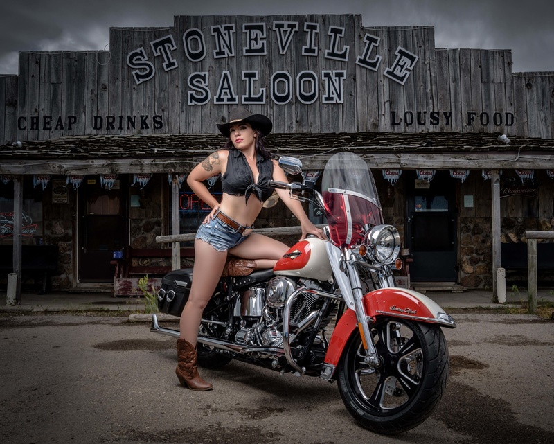 Female model photo shoot of GoodGollyDolly by 406 Photography in Stoneville Saloon