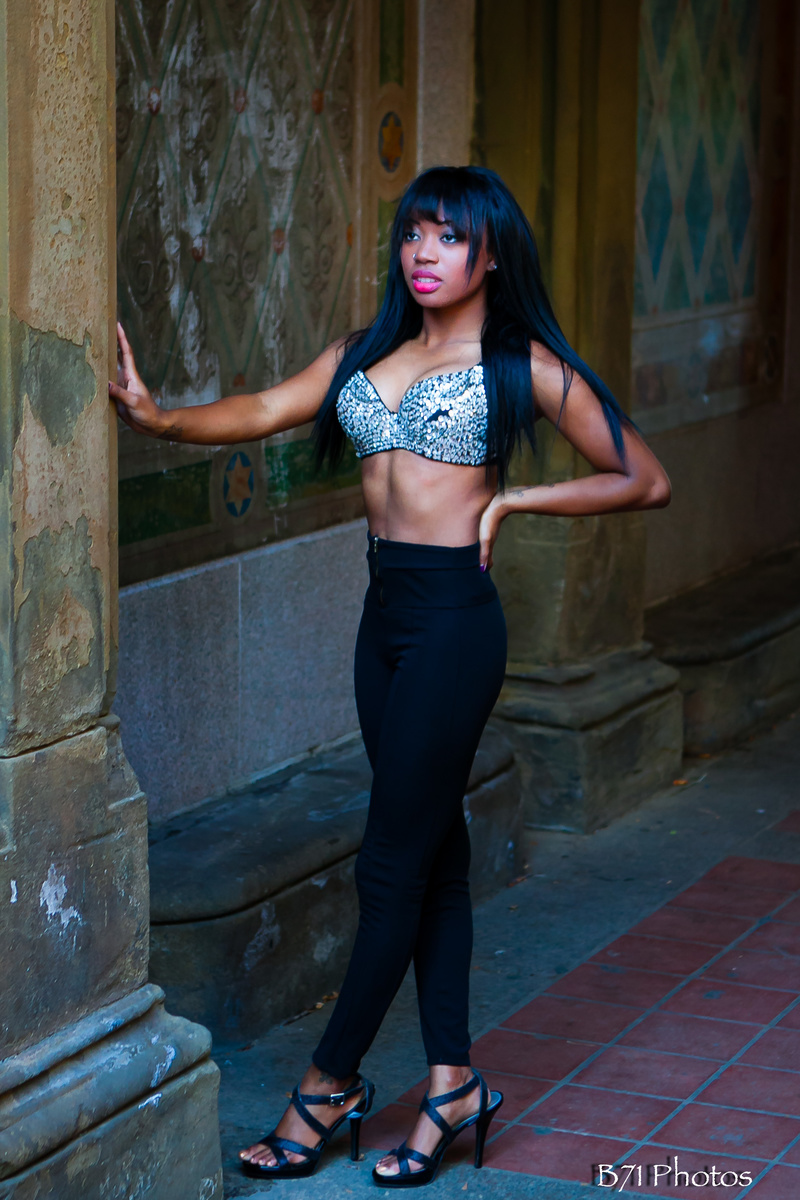Male and Female model photo shoot of B71 Photos and Shaheeda Q Miles in Bethesda Terrace, Central Park, NYC