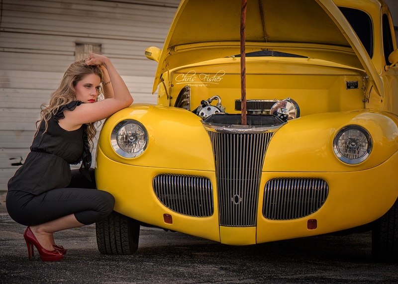 Female model photo shoot of amanda14 by Chris F in Black Jack Tire, makeup by All Dolled Up Nicole