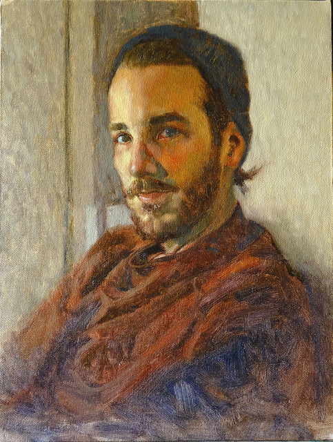 Male model photo shoot of Nannerls Brother in oil on board 2017
