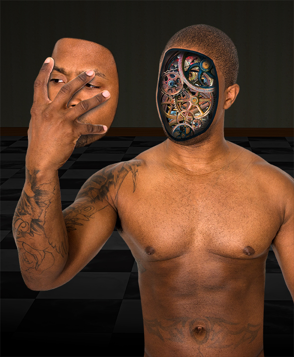 Male model photo shoot of WisconsinArt and dontae dickerson in My Studio
