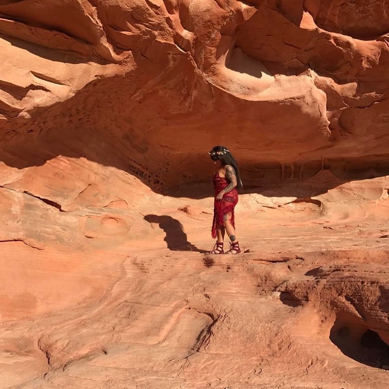 Female model photo shoot of Val Van Dam in Valley Of Fire Chicago