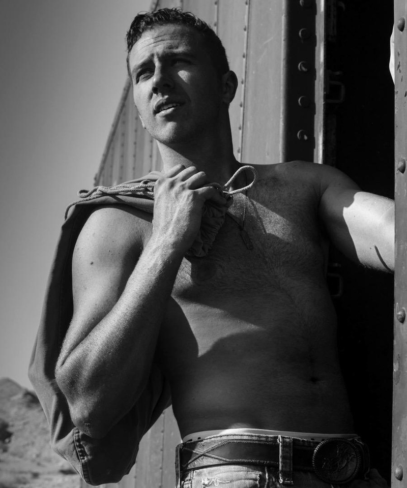 Male model photo shoot of Thomas Richter in Mojave Desert