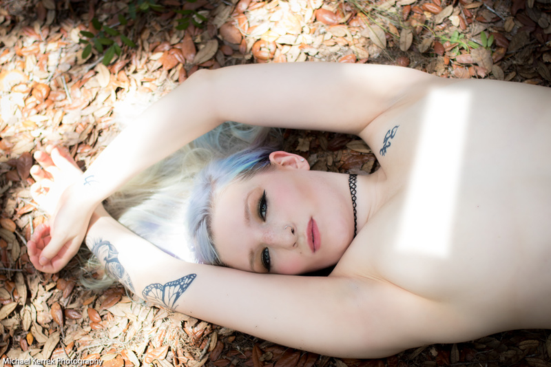 Female model photo shoot of Crystal_Rivers by Michael Kerrek in woods