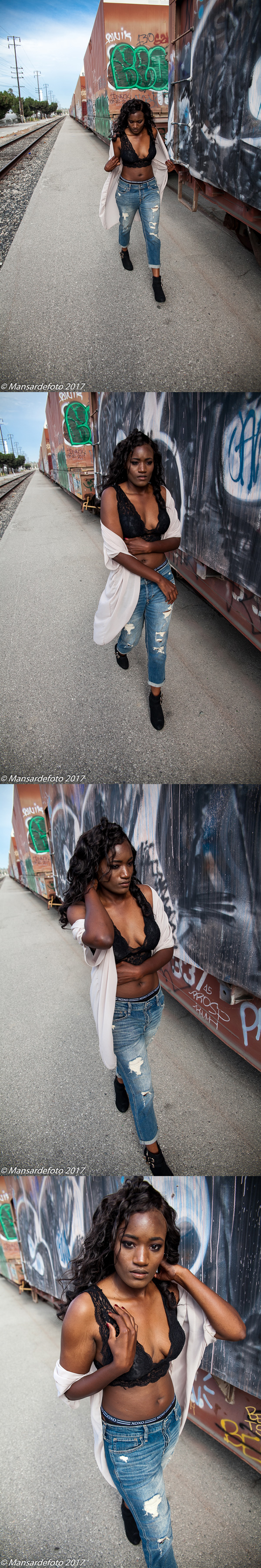 Male and Female model photo shoot of Mansarde and Kwanja Jackson in Los Angeles