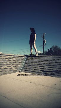 Female model photo shoot of Ronnie_Black in My Roof