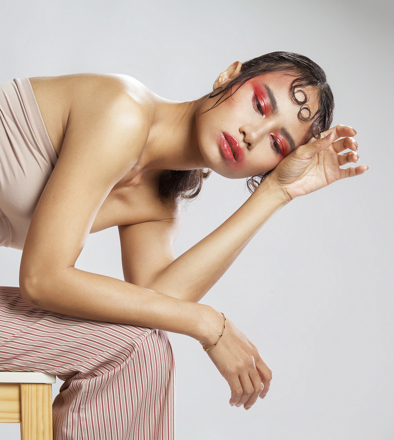 Female model photo shoot of Mila Kova in Bangkok, makeup by zugarmakeupfiles