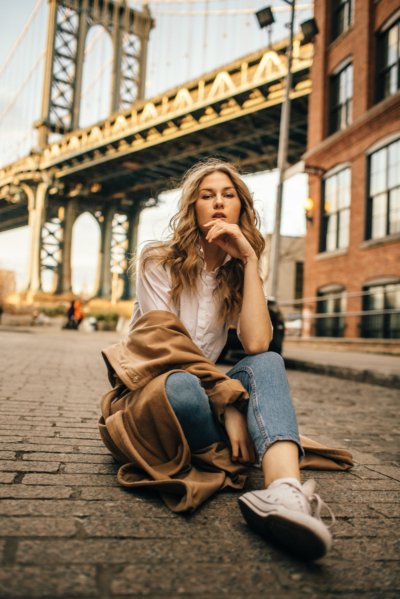 Male and Female model photo shoot of Alex Shevchik and Daniela_S in Brooklyn Bridge. New York