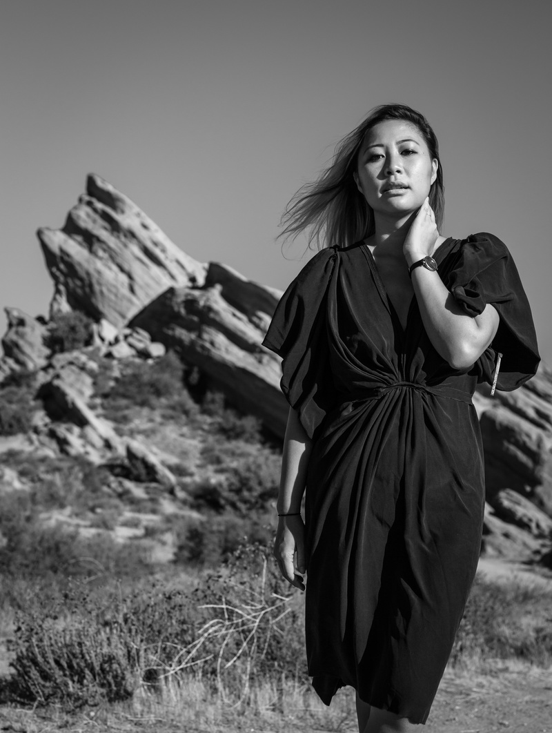 Female model photo shoot of HelloSancat in Vasquez Rocks
