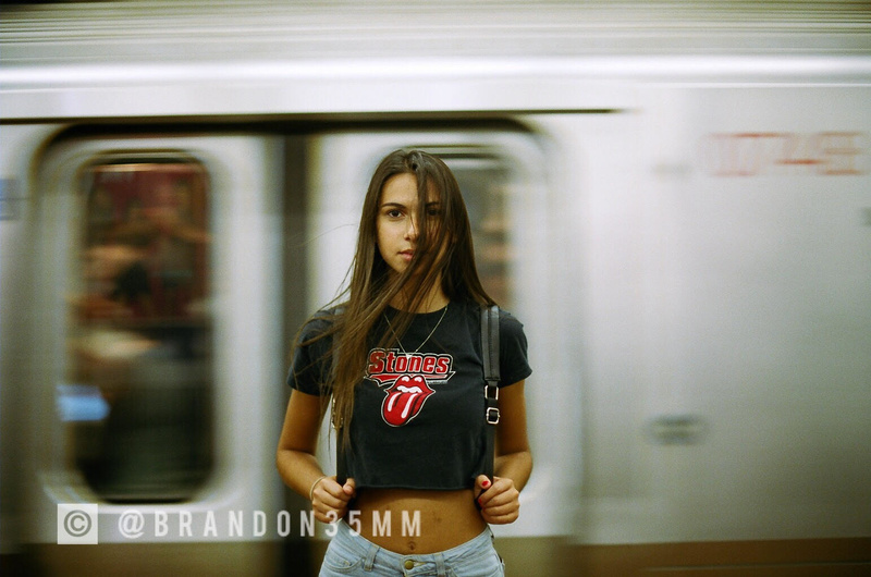 Female and Male model photo shoot of LaurenLA and BrandonLA in NY Subway