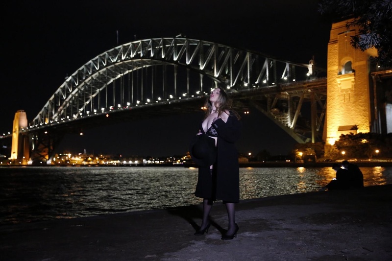 Female model photo shoot of Sheree Atalanta in Sydney harbour