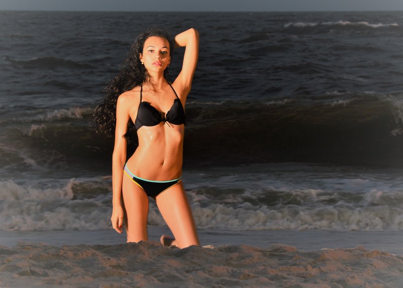 Female model photo shoot of Nicolette Angelina in Beach
