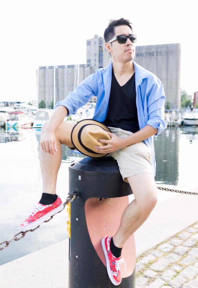 Male model photo shoot of Victor_Li by Jules Nerestant in Toronto Music Garden