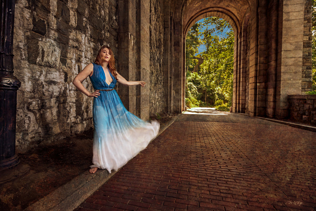Female model photo shoot of Isabelle Frederique in The Cloisters