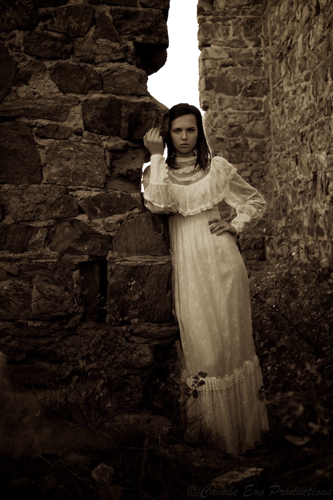 Female model photo shoot of Camile Eon Productions in Castle Ruins Trail, Mount Falcon Park, Jefferson County, Colorado, United States