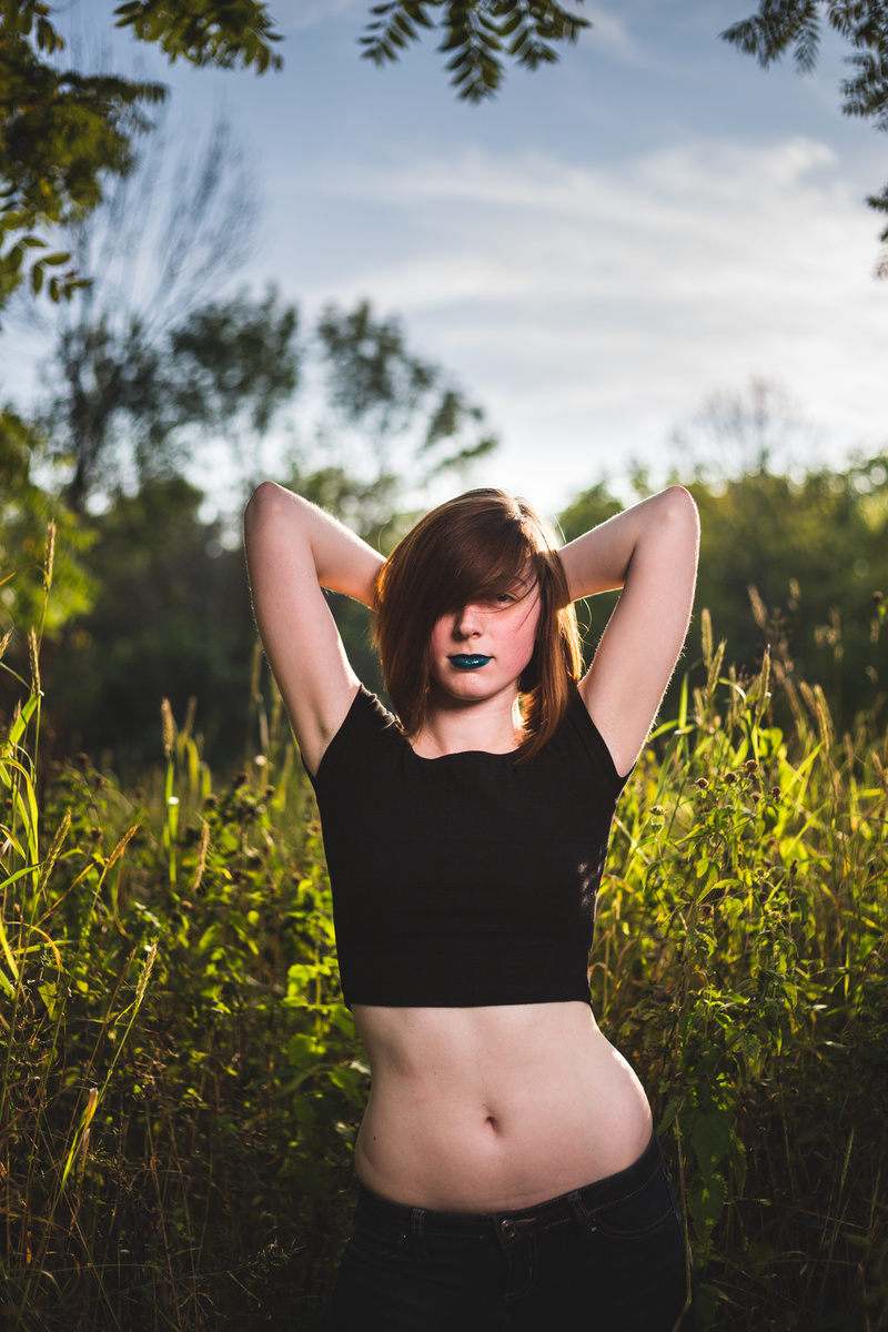 Female model photo shoot of Florence LaFortier  by kevinkienitz in Urbana Illinois, Meadowbrook Park