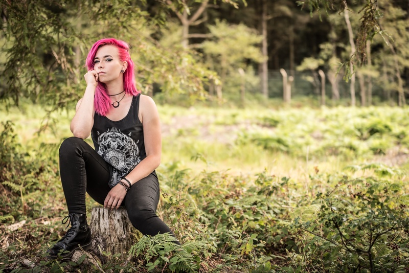 Female model photo shoot of blackesteyes in Ashdown Forest