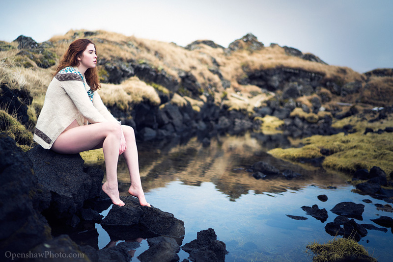 Female model photo shoot of Icelandic Selkie in Iceland