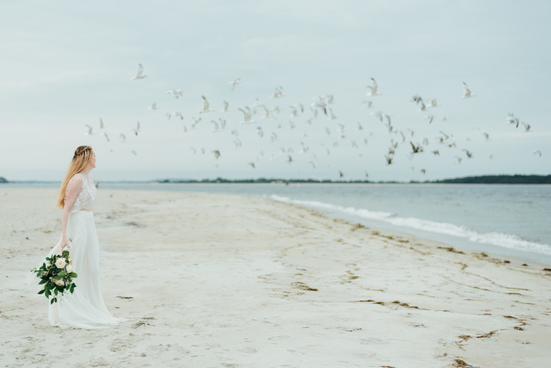 Female model photo shoot of Gypsybride in Crane Beach, MA