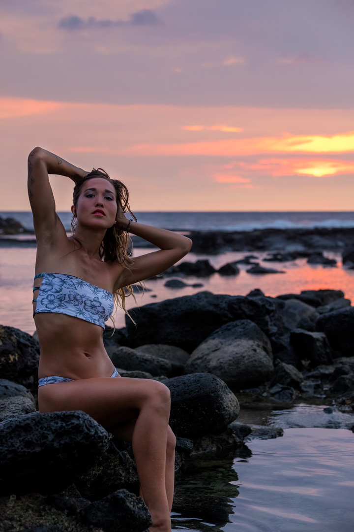 Male and Female model photo shoot of MasonLakeModeling and WanaleeS in Big Island, Hawaii