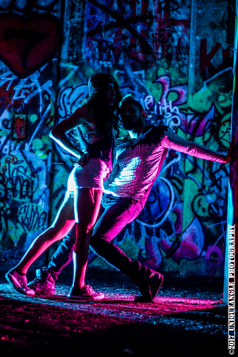 Female and Male model photo shoot of UniqueAngle Photography and Sal Jozef in Grafitti Pier, South Philly