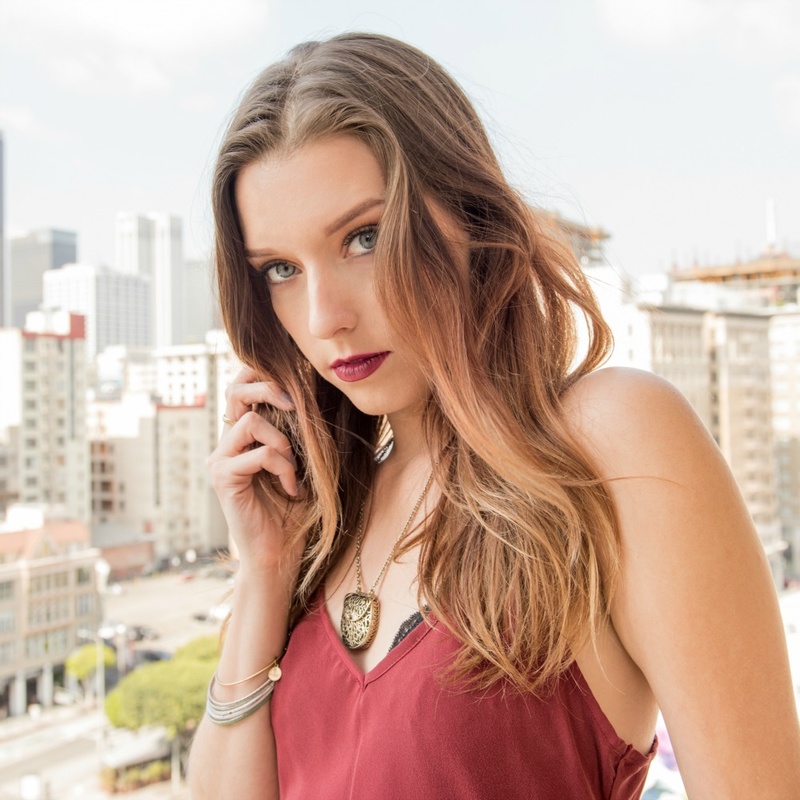 Female model photo shoot of Kira t by Robert Alvarez in downtown Los Angeles