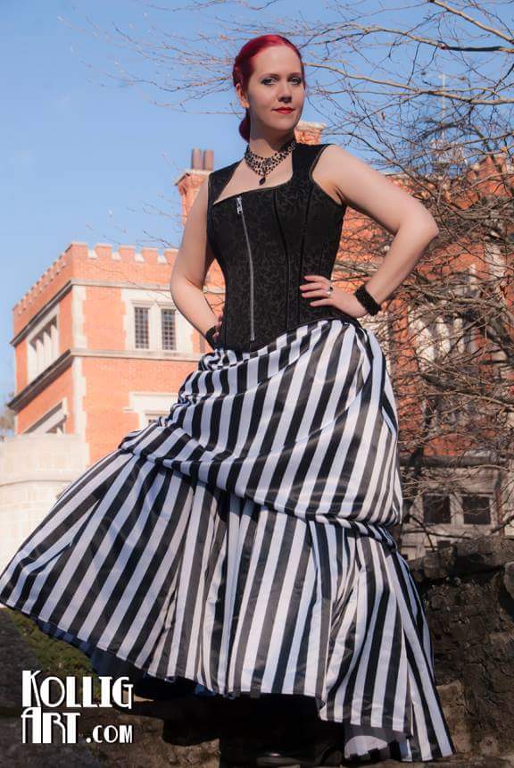 Female model photo shoot of Sally Van Eycke, clothing designed by KMKDesigns