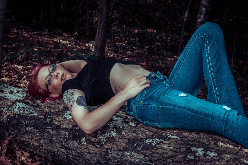 Female model photo shoot of Dollyah by Richard Trigg in Hocking Hills, Ohio