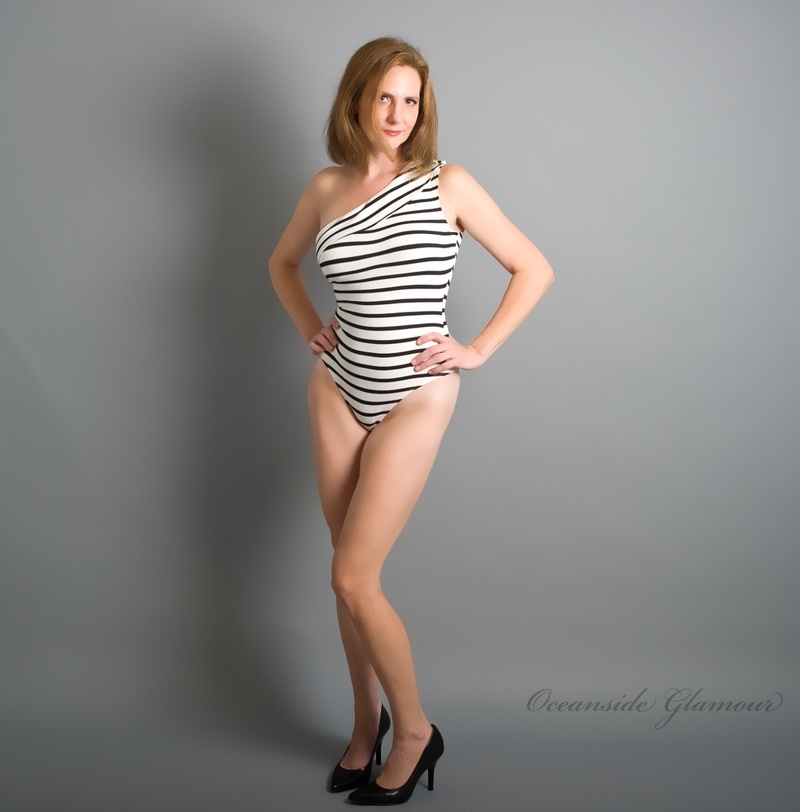 Female model photo shoot of Fitandfabafter40 by Oceanside Glamour