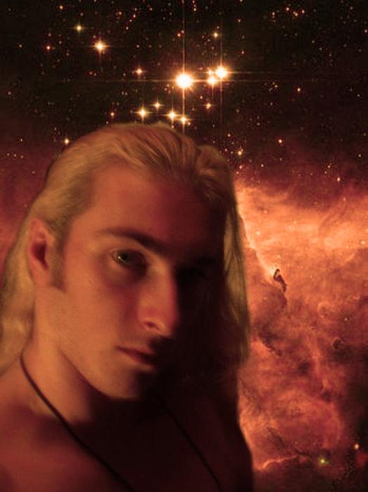 Male model photo shoot of Nature boy in space