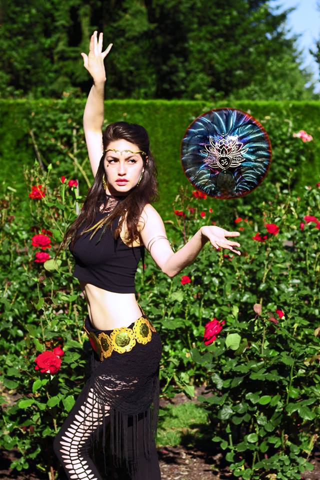 Female model photo shoot of Vestalina Lotus in Portland Rose Gardens