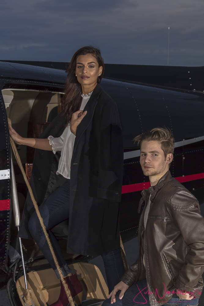 Male and Female model photo shoot of Big Bloc Photography, Isaac Jerge and Sarish in Culpeper Regional Airport, Virginia, makeup by JCampbell MUA